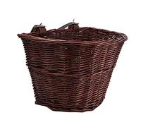 EXAOMBLE per per Vimini D Shape Anteriore Rimovibile Rattan Naturale Contenitore per Stoccaggio e Decorazione per Bici Marrone