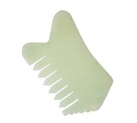 EXAOMBLE Pettine da Massaggio per Chioma in Pietra di Jade Verde, Strumento del Cuoio Capelluto e Massaggio Rilassante, per Uso Quotidiano