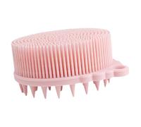 EXAOMBLE Pettine in Silicone per Bagno Bambina Morbido e Bifacciale Massaggio Sensoriale Delicato per Capelli e Corpo Adatto Sensibile Rosa