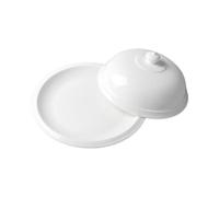 EXAOMBLE Piatto in Ceramica con Coperchio Design Francese Piatto da Portata per Bistecca Resistente e Facile da Pulire per Casa e Ristorante