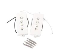 EXAOMBLE Pickup per Basso Elettrico a 4 Corde Gmb12 Bianco Output Medio e Cera Protettiva in Metallo per Chitarra Basso Stile Aperto Viti Incluse