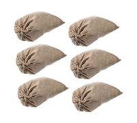 EXAOMBLE Sacchetti di Juta Coulisse 6 Pezzi 20x30 Cm per Conservazione Verdure e Frutta Riutilizzabili Traspiranti per Orto e Cucina Ecologici