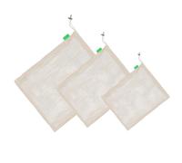 EXAOMBLE Sacchetti in Rete di Cotone Beige e L'organizzazione Alimentare 3 Pezzi Riutilizzabili e Degradabili Cordoncino per Frutta e Verdura, la Spesa