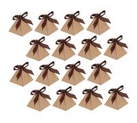 EXAOMBLE Scatole per Caramelle Triangolari Resistenti e Decorative 20 Pezzi in Carta e Tessuto Khaki per Decorazioni di Feste di Matrimonio