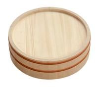 EXAOMBLE Secchiello per Sushi Giapponese in Legno e Rame, Contenitore Rotondo per Cucina Orientale, Raffredda Riso Rapidamente per Ristorante Sushi
