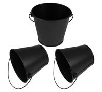 EXAOMBLE Secchio per Olio da Barbecue Portatile e Altamente Efficiente 3 Pezzi in Latta Nera per Raccolta Grasso Design Elegante e Resistente Durante Barbecue All'aperto