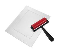 EXAOMBLE Set 1 Pezzo Rullo per Timbri con Piastra in Gel e Pennello Integrato, Utensile Portatile in Plastica per Stampa Monocolore e Progetti di Arti e Mestieri