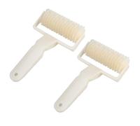 EXAOMBLE Set 2 Pezzi Rotella Tagliapasta in Plastico Beige per Pizza e Crostata, Facile da Usare, Crea Motivi Decorativi la Cottura della Pasticceria