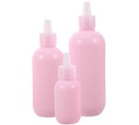 EXAOMBLE Set 3 Flaconi da Viaggio Rosa in Plastica Riutilizzabili e Compatti per Lozioni, Shampoo e Bagnoschiuma per Viaggi di Lavoro