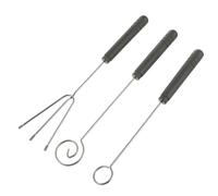 EXAOMBLE Set 3 Forchette Fonduta in Acciaio Inossidabile Design Ergonomico per Cioccolato e Frutta, Superficie Liscia senza Bave per Decorazione Piatto e Torte Artigianali