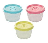 EXAOMBLE Set 3 Pezzi Contenitori Plastica per Alimenti 160ml Coperchio Ermetico, Leggeri e Impilabili, per Freezer e Conservazione Colore Casuale