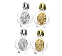 EXAOMBLE Set 4 Bottiglie in Vetro Multiuso per Acqua Santa Tappi Metallici, Riutilizzabili, Design Motivo Casuale, per Feste e Festività Stili multipli