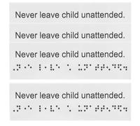 EXAOMBLE Set 4 Pezzi Etichette Braille Segnali Riutilizzabili in Pvc Bianco per Non Vedenti per Sicurezza in Casa e Aree Pubbliche