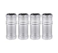 EXAOMBLE Set 4 Pezzi Shaker per Spezie in Ps Nero, Multifunzione per Conservare Sale e Pepe, Design Semplice e Chic per Decorazione Cucina