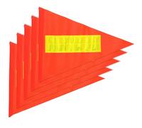 EXAOMBLE Set da 5 Bandiere Riflettenti di Sicurezza per Bicicletta, Bandiere di Avvertimento Antistrappo in Pvc 21,5x28,5 Cm, Accessori per Ciclismo Asta 6 Mm, per Protezione Stradale