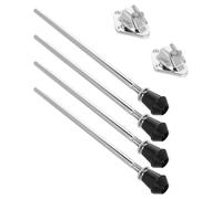 EXAOMBLE Set di 2 Gambe per Grancassa in Metallo Argento Supporto Professionale e Antiscivolo per Vari Set di Tamburi Installazione Facile