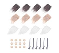 EXAOMBLE Set di Barba Artificiale Pretagliata per Folletti Perline in Legno, in Cotone Resistente e Amico della Pelle, per Progetti di Decorazione Fai da Te