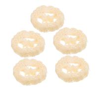 EXAOMBLE Spugna da Bagno Facile da Asciugare Forma Semplice e Naturale Set 5 Pezzi in Luffa Naturale Beige, Esfoliante Corpo, Supporto Sapone per Decorazione Creativa