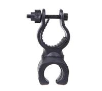 EXAOMBLE Supporto per Torcia LED da Bicicletta 2 Pezzi Morsetto Regolabile a 360 Gradi in Plastica Rigida e Gomma per Manubrio Bici Nero Facile da Installare per Ciclismo Notturno