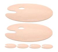 EXAOMBLE Tavolozza Ovale in Legno 6 Pezzi Foro per Pollice 20X30 CM per Pittura Acrilica e Acquerelli Strumento dell'Artista per Miscelare Colori e Disegno in Studio