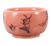 EXAOMBLE Tazza da Tè in Porcellana Rosa da 100ml Bordi Arrotondati, Pratica e Facile da Pulire, la Casa e Tè Quotidiano