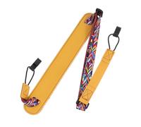 EXAOMBLE Tracolla Ukulele Regolabile Doppio Gancio senza Foratura Cintura Spalla in PU Giallo Stile per Adulti Riduce Stress Spalla e Adatta Vari Modelli