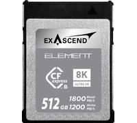 Exascend Element, CFexpress da 512 GB, tipo B, 1200 MB/s, velocità di scrittura, 1800 MB/s in lettura, per video RAW 4K per DSLR e videocamere di grado professionale, 900 MB/s di scrittura sostenuta