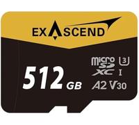 Exascend Catalyst - Scheda di memoria microSD 512 GB UHS-I V30 U3 Class 10 con adattatore