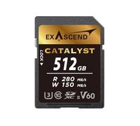 Exascend Catalyst - Scheda di memoria SDXC UHS-II V60 da 512 GB, 4K UHD, velocità di scrittura fino a 150 MB/s, UHS-II, classe 10, U3, V60