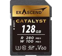 Exascend Catalyst - Scheda di memoria SDXC UHS-II V60 da 128 GB, 4K UHD, velocità di scrittura fino a 100 MB/s, UHS-II, classe 10, U3, V60