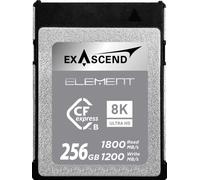 Exascend Element, CFexpress Type B, velocità di scrittura, 1.200 MB/s, velocità di lettura 1800 MB/s, per video RAW 8K per DSLR e videocamere di grado professionale, scrittura sostenuta 450 MB/s