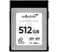 Exascend Element Pro CFexpress 4.0 - Scheda di tipo B, 512 GB, lettura massima 3500 MB/s, ideale per il trasferimento rapido di file di foto e video di grandi dimensioni