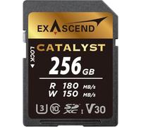 Exascend Scheda catalizzatore SD UHS-I da 64 GB, 128 GB, 256 GB, C10, U3, V30, fino a 180 MB/s, compatibile con fotocamere Canon, Nikon, Panasonic e altre fotocamere (256 GB)