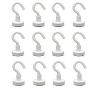 exatta 12 pezzi Ganci Magnetici,Bianco Ganci Magnetici,Magnete con Gancio per Cucina Camera da letto Bagno Armadietti Calamita da frigo