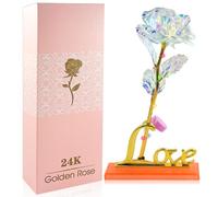 exatta 24K Rosa Placcato Oro Rosa, Fiori Artificiali, Oro 24 Carati con Confezione Regalo Miglior Regalo per San Valentino Festa Della Mamma Compleanno di Natale