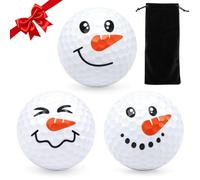 exatta Set di 3 Palline da Golf Natalizie, con Borsa Portaoggetti