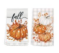 exatta Strofinacci per l'autunno, le zucche, l'autunno, gli strofinacci con zucca, il giorno del Ringraziamento, 2 pezzi da 40 x 60 cm, con motivo a zucca, per cucina e casa