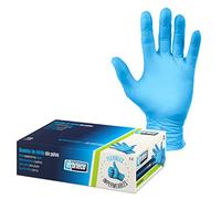 EXBRIECO, Guanti Monouso in Nitrile, 100 o 200 Pezzi, Senza Lattice e Senza Polvere, Ipoallergenici, Dita Strutturate, Quanti per la Pulizia, Tatuatori, Operatori Alimentari, Medici o Estetisti, Blu.