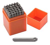 Exbrith 37 pezzi Numero Punzone Impostato 3mm, Set di Lettere Perforate, Alfabeto A-Z, Numero 0-9, Punzone Lettere Metallo, Numeri di Francobollo per Timbrare la Pelle di Legno di Plastica di Metallo