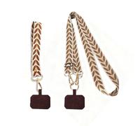 Exburanty 2Pcs Cordino per Telefono Universale Regolabile, appendere tracolla regolabile cordino da polso, pour Tous les Smartphones, Marrone