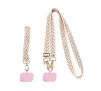 Exburanty 2Pcs Cordino per Telefono Universale Regolabile, appendere tracolla regolabile cordino da polso, pour Tous les Smartphones, Rosa