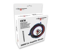 Excalibur CK10 10 mm² Kit Cavi Amplificatore Auto Installazione Audio | 500W, 10 mm² rame, cavi da 5m alimentazione, RCA e remote, portafusibile Mini-ANL 60A/80A, 6 capicorda, 12V/24V, kit completo
