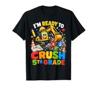 Excavator I'm Ready To Crush Fifth Grade Back To School Boys Maglietta
