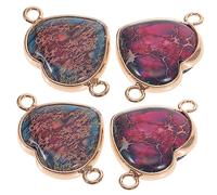 EXCEART 1 Set Pendente Collana Ciondoli D'oro Connettore Gemstone Cuore Necklace Ciondoli Per La Creazione Di Gioielli Ciondoli Per Braccialetti Con Ciondoli Pietra Dell'imperatore 4 Pezzi