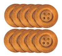 EXCEART 10 Pezzi Bottoni in Legno Rotondi 50 Mm a 4 Fori per Cucito Fai da Te Decorativi Caffè per Artigianato e Progetti Creativi