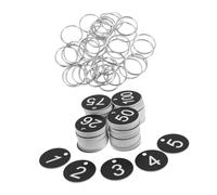 EXCEART 100 Pezzi Etichette Numeriche Rotonde in Plastica Abs Resistenti con Metallici Identificatori Organizzativi per Chiavi Borse e Bagagli e Durevoli per Prolungato