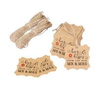 EXCEART 100 Pezzi Etichette Regalo in Carta Kraft Labbra Rosse Decorazioni Appendibili per Bomboniere Feste Inviti Matrimonio e Tag per Confezioni e Dolci Te