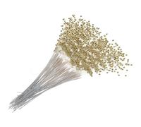 EXCEART 100 Pezzi Ghirlanda di Perline in Plastica Oro per Decorazioni Matrimonio e Corona, Lunghezza Regolabile, per Bouquet Sposa e Feste
