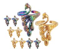 EXCEART 10pezzi Anelli Regolabili per Uncinetto Metallo Accessori per Lavoro Maglia Anelli Decorativi per Dito