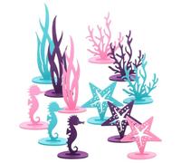 EXCEART 12 Pezzi Decorazioni a Tema Oceano in Feltro Multicolore, Centrotavola per Feste Compleanno Sirena, Cavalluccio Marino e Stelle Marine, Ornamenti la Casa e Colore Colore Casuale